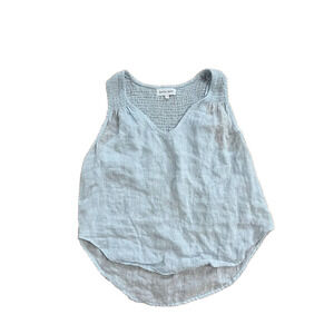 Bella Dahi Women Sleeveless Linen Top Tank White Size Small A000890